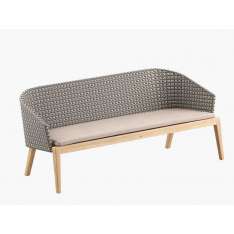 3-osobowa sofa ogrodowa z włókna syntetycznego i drewna tekowego Royal Botania Calypso