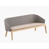 3-osobowa sofa ogrodowa z włókna syntetycznego i drewna tekowego Royal Botania Calypso