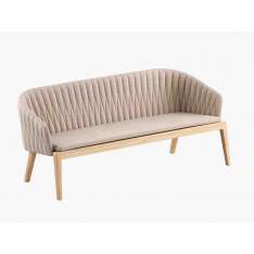 3-osobowa sofa ogrodowa z tkaniny i drewna tekowego Royal Botania Calypso