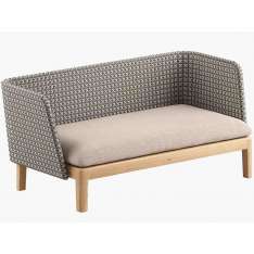 2-osobowa sofa ogrodowa z włókna syntetycznego i drewna tekowego Royal Botania Calypso Lounge