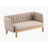 Dwuosobowa sofa ogrodowa z tkaniny i drewna tekowego Royal Botania Calypso Lounge