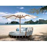 Leżak ogrodowy z tkaniny z parasolem Royal Botania Lotus