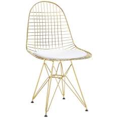 Poduszka Krzesło DSR Net Gold złote - biała | metal