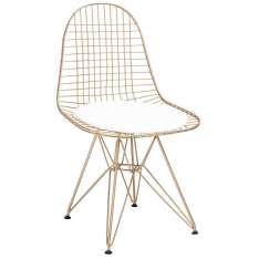 Poduszka Krzesło DSR Net Rose Gold różowe złoto - biała | metal