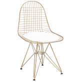 Poduszka Krzesło DSR Net Rose Gold różowe złoto - biała | metal