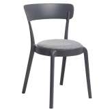 Poduszka Krzesło Fluffi grafitowe - szary melanż | polipropylen