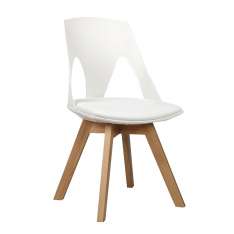 Podstawa Krzesło Holey białe z białą poduszką - dębowa