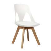 Podstawa Krzesło Holey białe z białą poduszką - dębowa