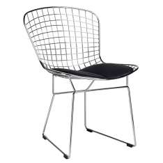 Poduszka Krzesło Net Soft chrom - czarna | metal