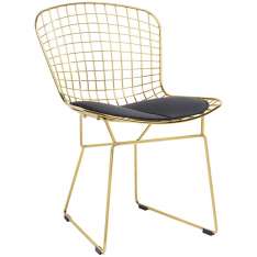 Poduszka Krzesło Net Soft Gold złote - czarna | metal