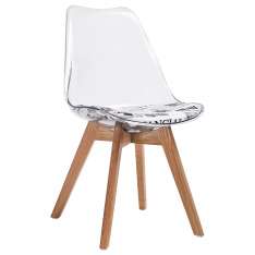 Krzesło Nordic Clear - poliweglan | dąb