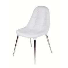 Krzesło Passion ekoskóra Całe białe - włókno szklane | nogi chromowane