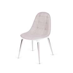 Krzesło Passion tkanina beżowo - białe - włókno szklane | nogi chromowane