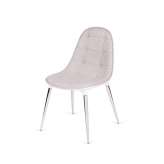 Krzesło Passion tkanina beżowo - białe - włókno szklane | nogi chromowane