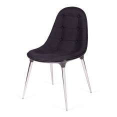 Krzesło Passion tkanina czarno - czarna - włókno szklane | nogi chromowane