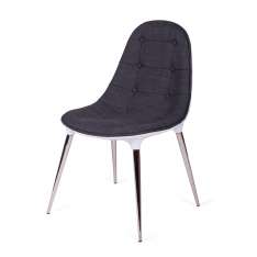 Krzesło Passion tkanina szaro - białe - włókno szklane | nogi chromowane