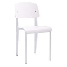 Krzesło School białe - drewno bukowe | metal