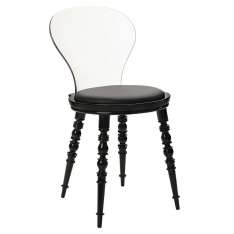 Krzesło Slip czarne - polipropylen | skóra ekologiczna