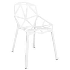 Krzesło Split Premium białe - aluminium | nogi białe