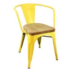Krzesło Tower Arm Wood żółte - Jesion | metal