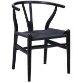 Krzesło Wishbone czarne - drewno bukowe | czarne włókno