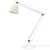 Lampa biurkowa Rayon Arm Table biała - LED klosz z tkaniny