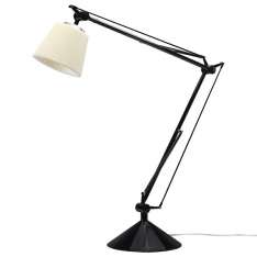 Lampa biurkowa Rayon Arm Table czarna - LED klosz z tkaniny