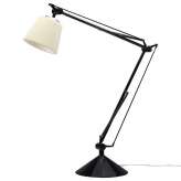 Lampa biurkowa Rayon Arm Table czarna - LED klosz z tkaniny