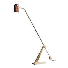 Lampa podłogowa Crane złoto - miedziana - stal Węglowa