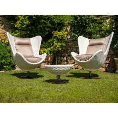 Fotel ogrodowy ze skrzydłami z żywicy i tkaniny Samuele Mazza Outdoor Aldebaran Resin