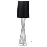 Lampa podłogowa Holmes chrom z czarnym kloszem - metal
