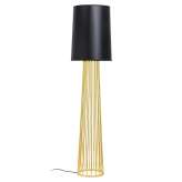 Lampa podłogowa Holmes Straight złota z czarnym kloszem - metal
