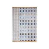 Wzorzysty, ręcznie robiony dywan z wełny tybetańskiej i jedwabiu bambusowego Sarawagi POINT CARRÉ OCHRE