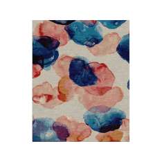 Wzorzysty, ręcznie robiony dywan z wełny tybetańskiej i jedwabiu bambusowego Sarawagi PETALS