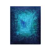 Wzorzysty, ręcznie robiony dywan z wełny tybetańskiej i jedwabiu bambusowego Sarawagi SHISHIR BLUE