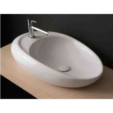 Owalna umywalka ceramiczna nablatowa Scarabeo Ceramiche Moai