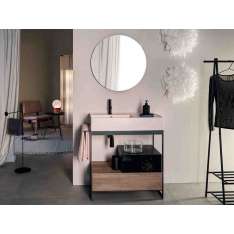 Metalowa szafka na kosmetyki z wieszakiem na ręczniki Scarabeo Ceramiche Solid