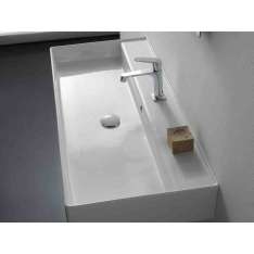 Prostokątna umywalka ceramiczna do montażu na ścianie Scarabeo Ceramiche Teorema 2.0