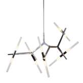 Lampa wisząca Candelabr Premium 10 srebrna - aluminium | szkło