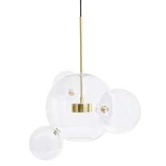 Lampa wisząca Capri 4 złota - LED aluminium | szkło