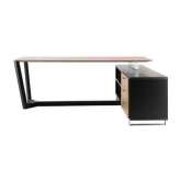 Drewniane biurko biurowe w kształcie litery L z szufladami Sellex Lorca