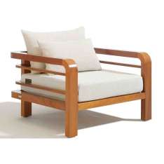 Fotel ogrodowy z mahoniu i tkaniny Seóra Bellagio
