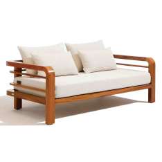Mahoniowa sofa ogrodowa 2-osobowa z tkaniny Seóra Bellagio