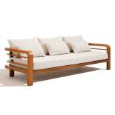 Mahoniowa sofa ogrodowa 3-osobowa z tkaniny Seóra Bellagio
