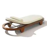 Leżak z drewna mahoniowego i tkaniny Seóra Riviera BEACH
