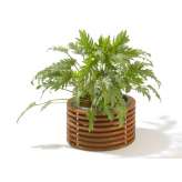 Niska okrągła sadzarka mahoniowa Seóra OSIANNA