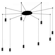 Lampa wisząca Flusso Arm 9 czarna