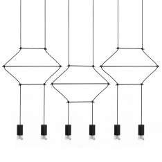 Lampa wisząca Flusso Line 6 czarna