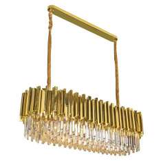 Lampa wisząca Imperial Long Gold 90 - stal | kryształ