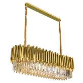 Lampa wisząca Imperial Long Gold 90 - stal | kryształ